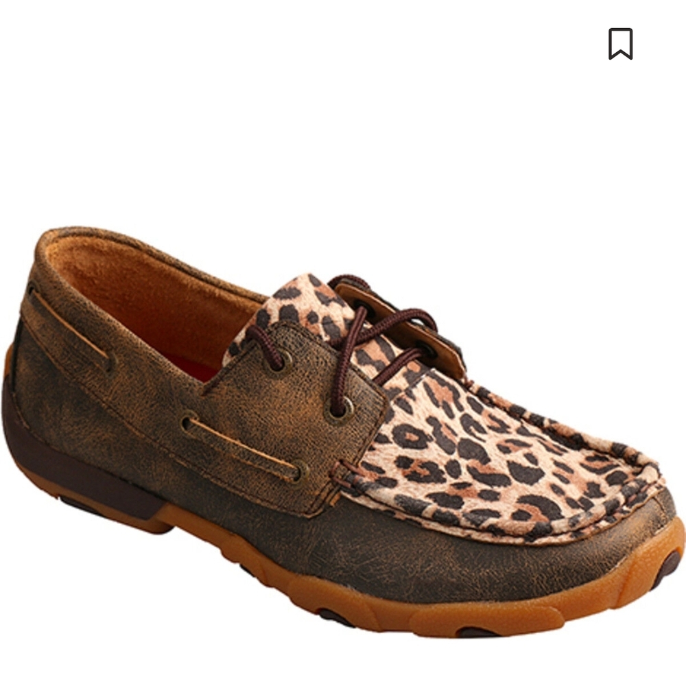 Leopard Print Loafers with Brown Accents